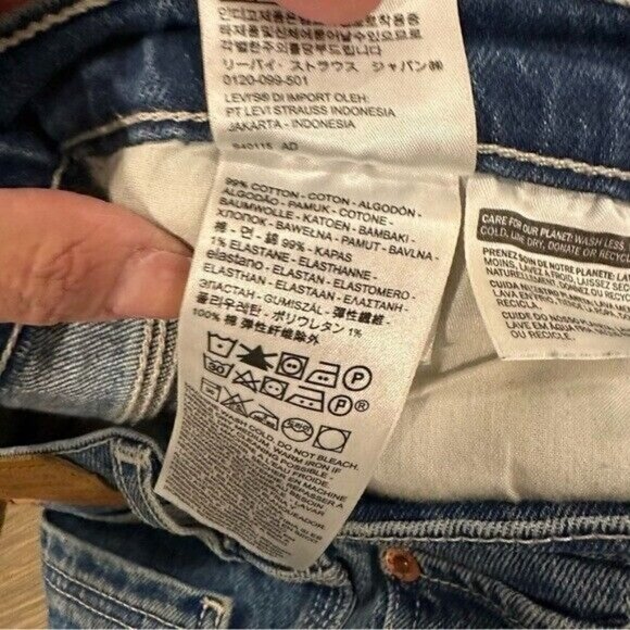 Levi's Premium Wedgie Straight High Rise Exposed Button Fly Jeans Sz 26 - Picture 13 of 14